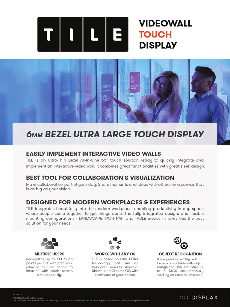 DISPLAX TILE: Interactive Video Wall Solution | PDF | Computer Monitor ...