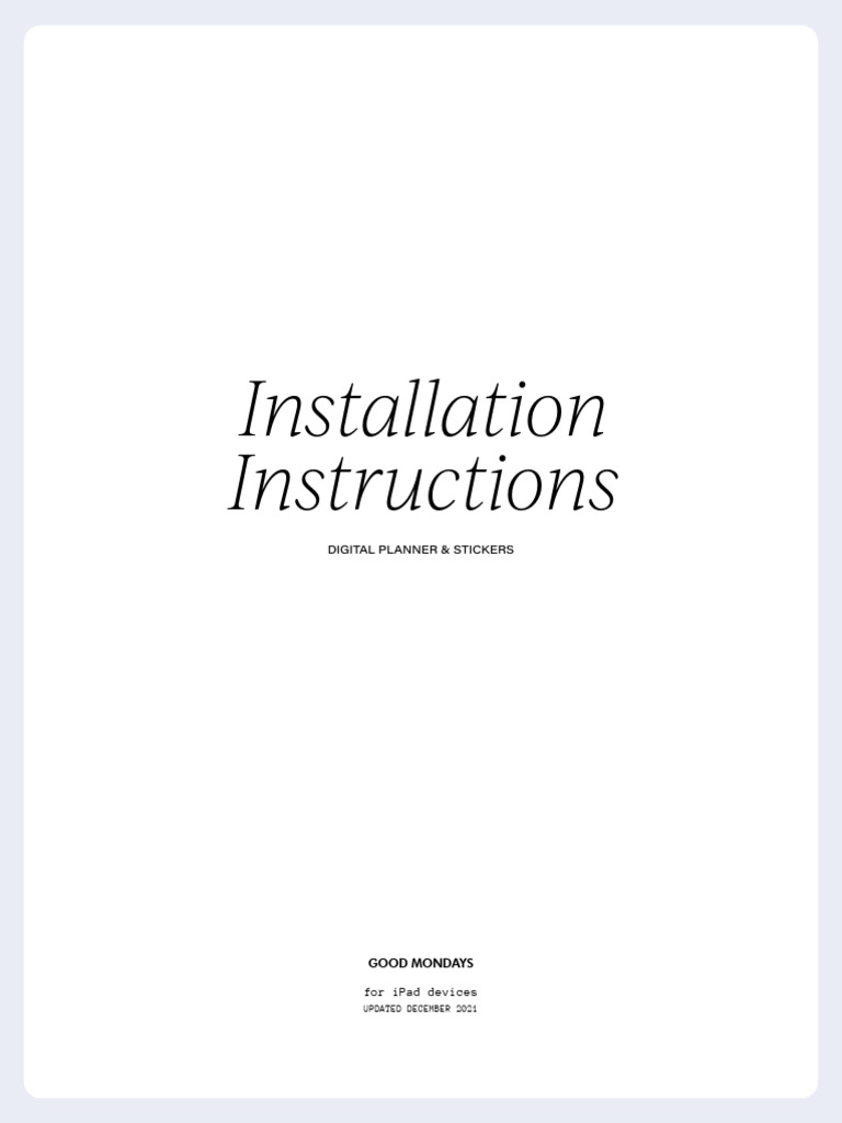 iPad Digital Planner Installation Guide | PDF | Icon (Computing) | I Pad