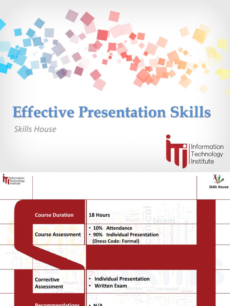 Iti effective presentation skills 3 month student pdf