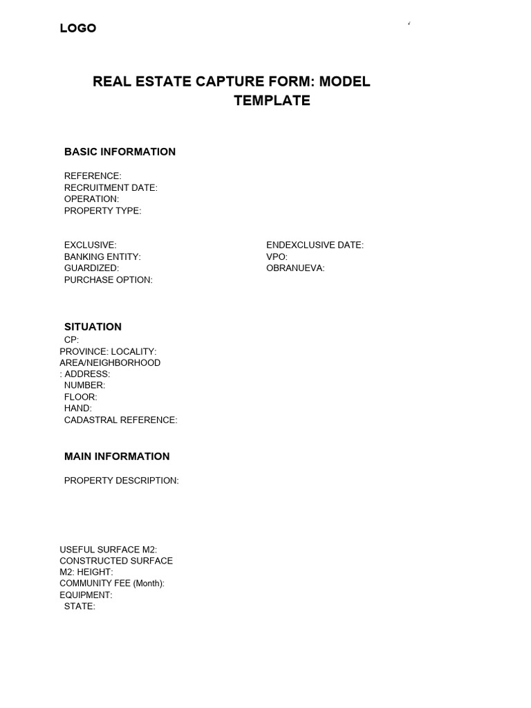 Real Estate Capture Form Template | PDF | Home & Garden