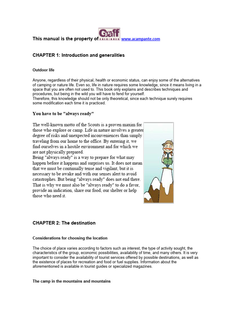 Camping Manual Camping Pdf Camping Tent