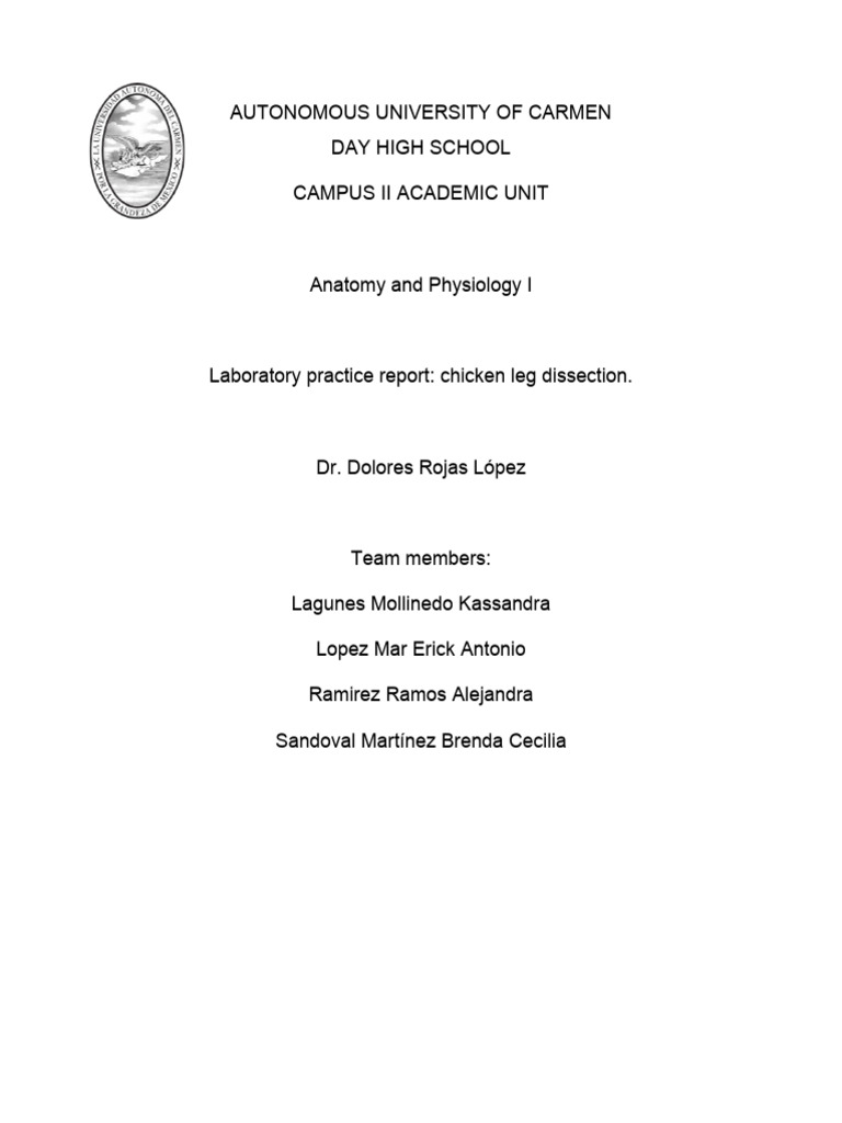 Chicken Leg Dissection Report | PDF | Bone | Anatomy