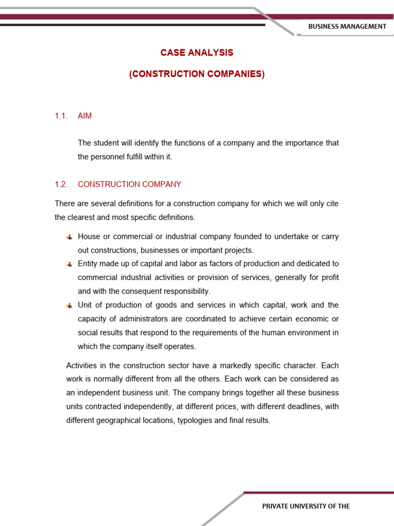Construction Company | PDF | Marketing | Factors Of Production