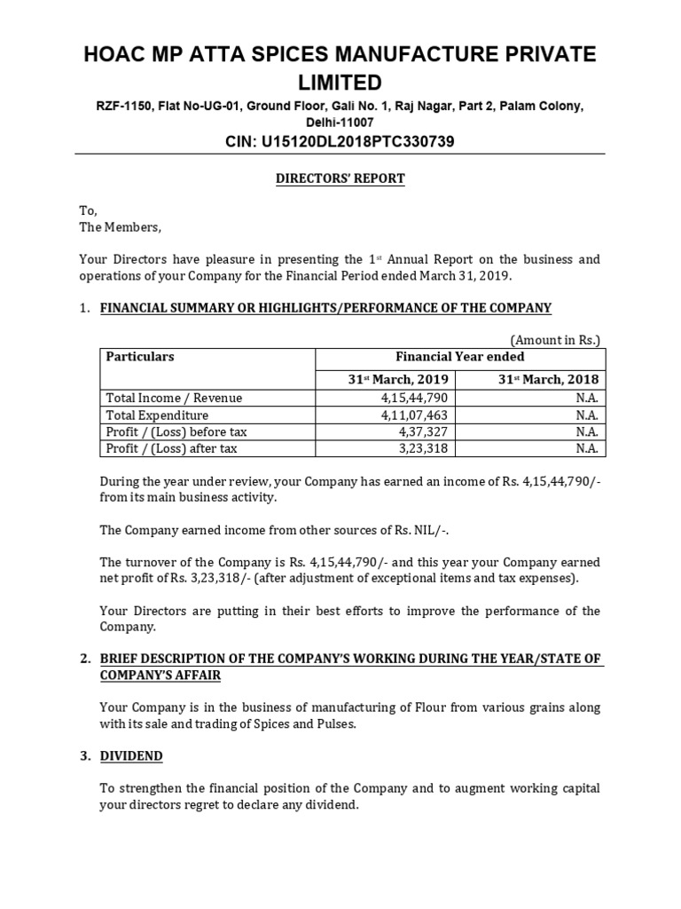 Directors' Report for Members | PDF | Audit | Internal Control