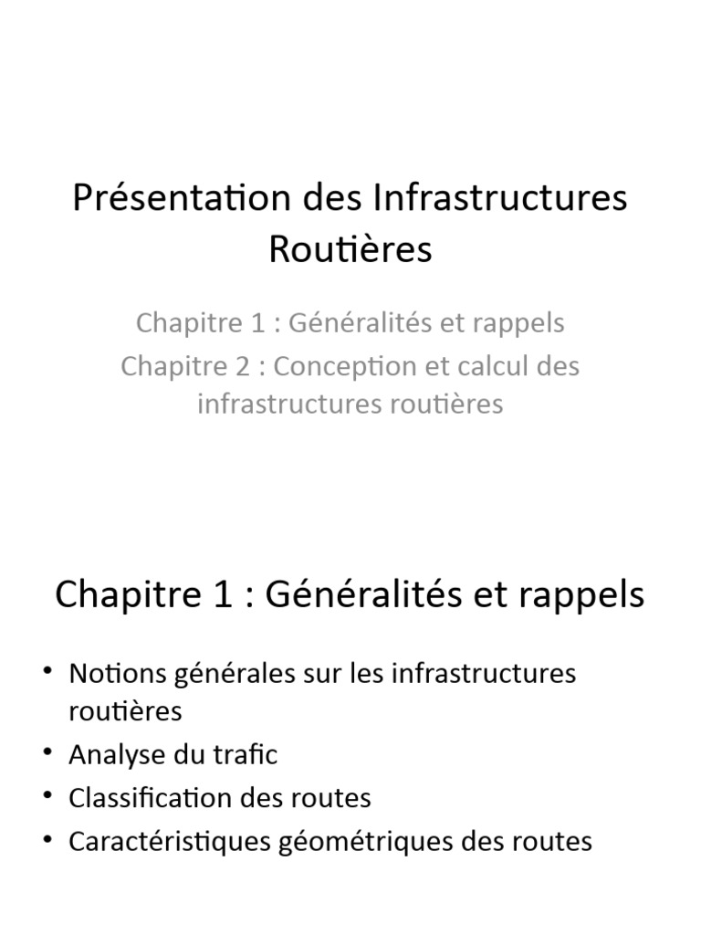 Infrastructures Routières : Conception et Normes | PDF