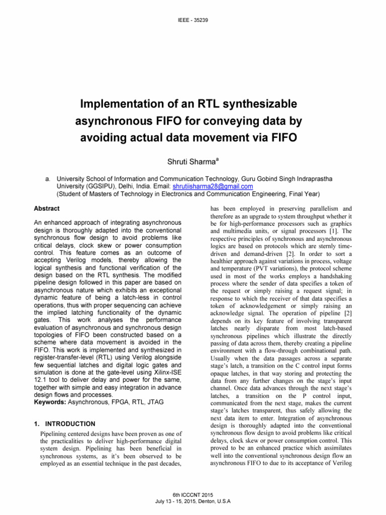 Asynchronous FIFO RTL Implementation | PDF | Logic Synthesis | Field ...
