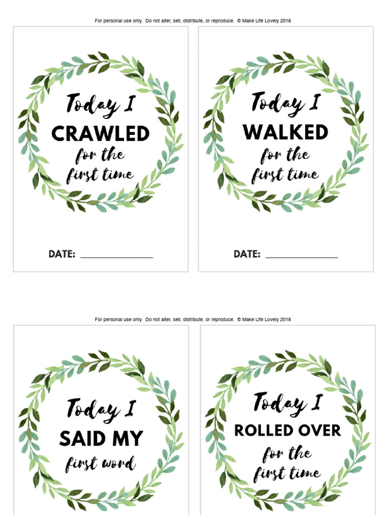 Baby Milestones Cards | PDF