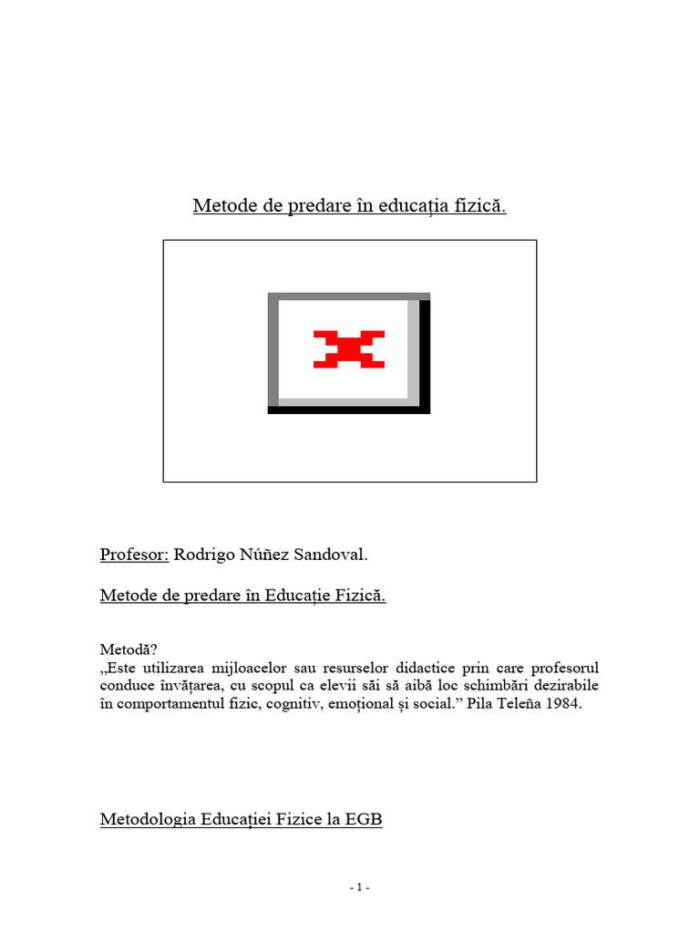 Metode de Predare A Educației Fizice | PDF