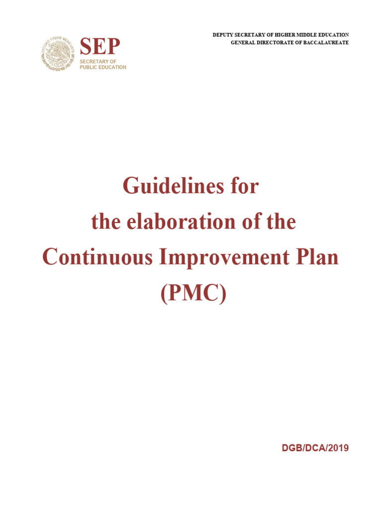 Continuous Improvement Plan Guidelines | PDF | Goal | Strategic Planning