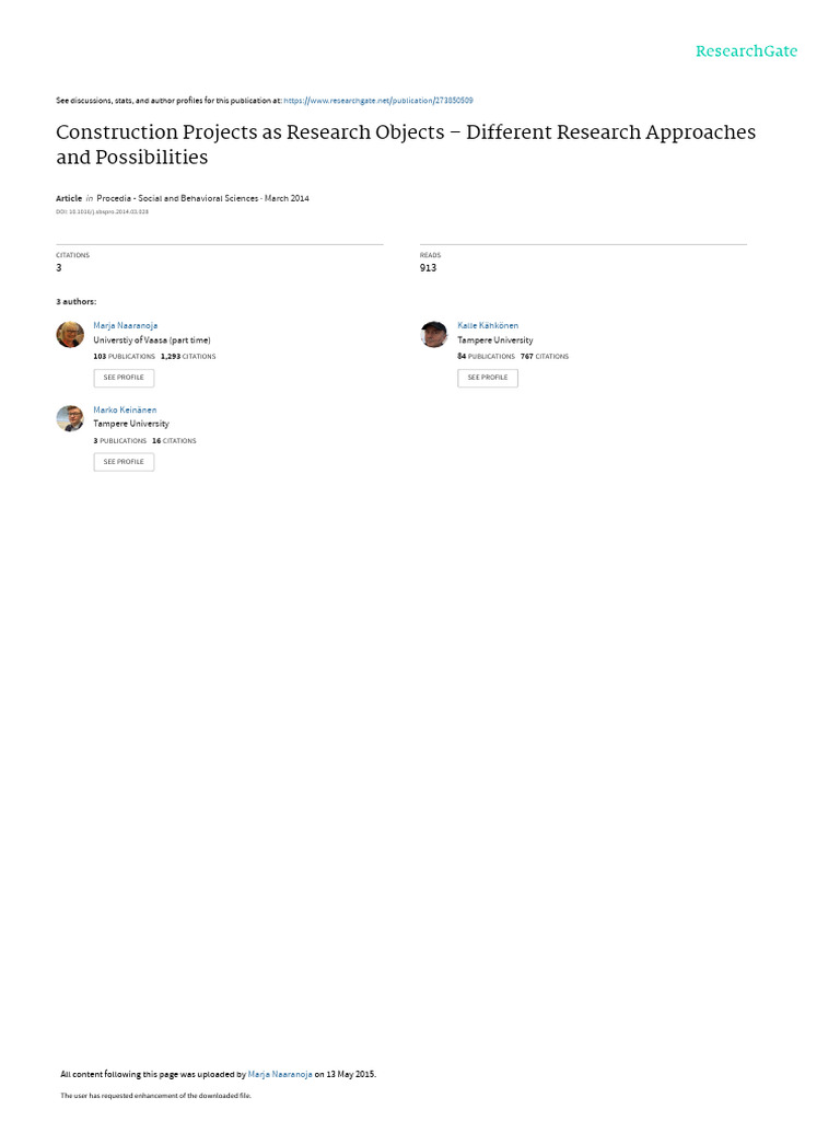 Construction Projects As Research Objects - Differ | PDF | Methodology ...