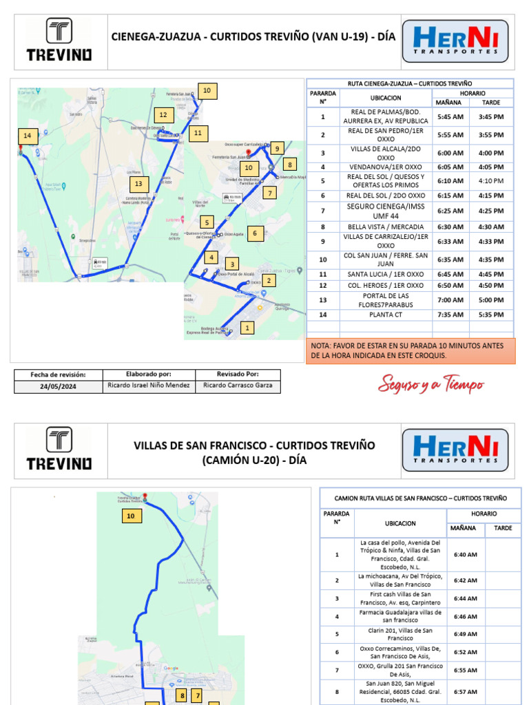 Rutas de Camiones Curtidos Treviño | PDF