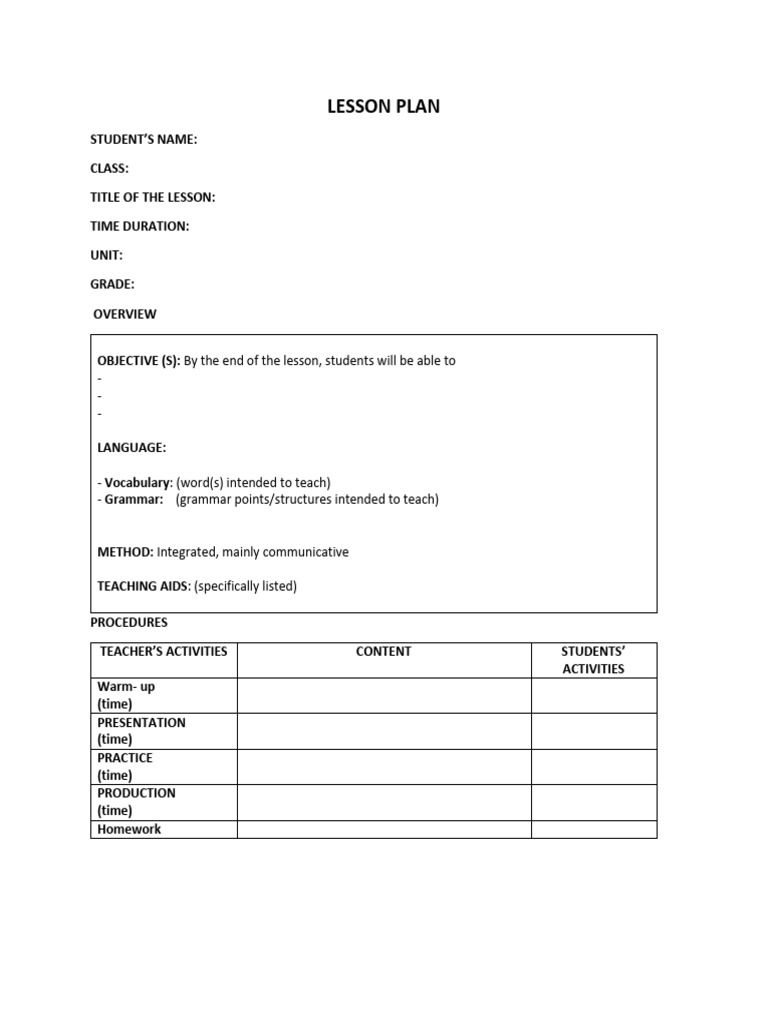 Lesson Plan Sample - Vocabulary | PDF | Lesson Plan | Human Communication
