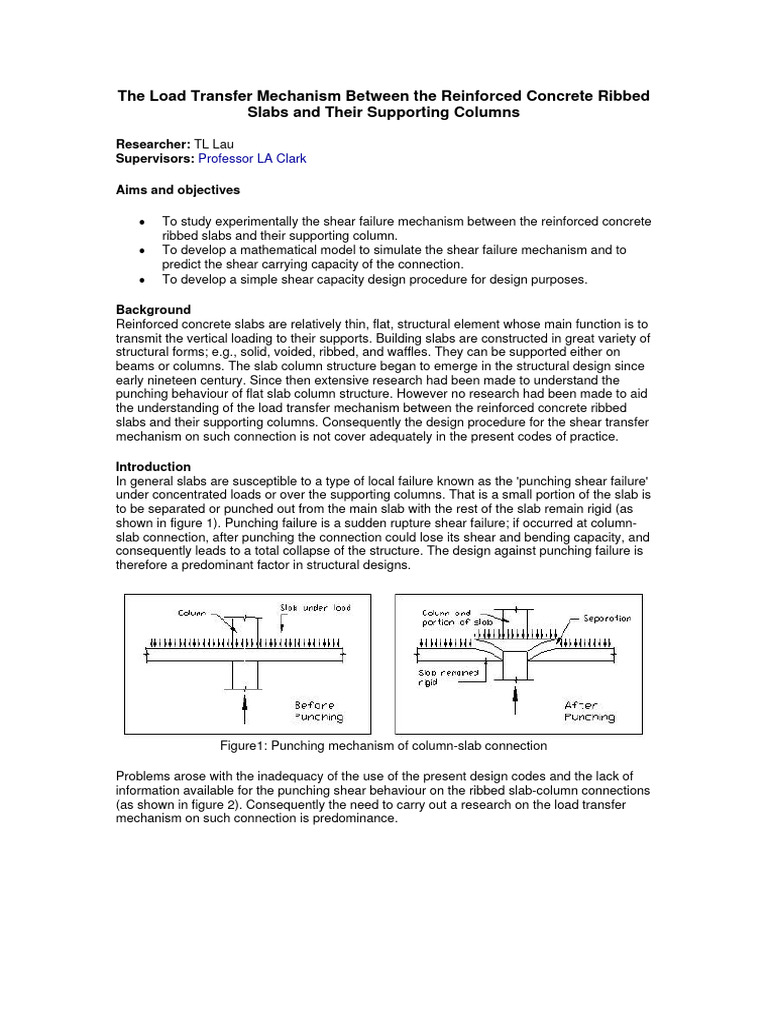 Load Transfer Reinforced Concrete Ribbed Slabs | PDF | Reinforced ...