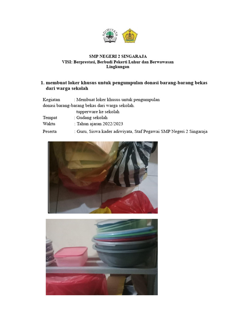 6 Membuat Loker Khusus Untuk Pengumpulan Donasi Barang Barang Bekas