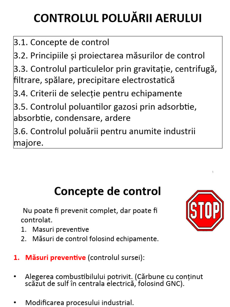 Controlul Poluării Aerului | PDF