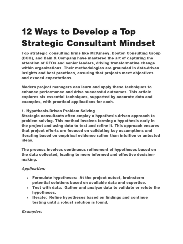 12 ways to develop a top strategic consultant mindset pdf software