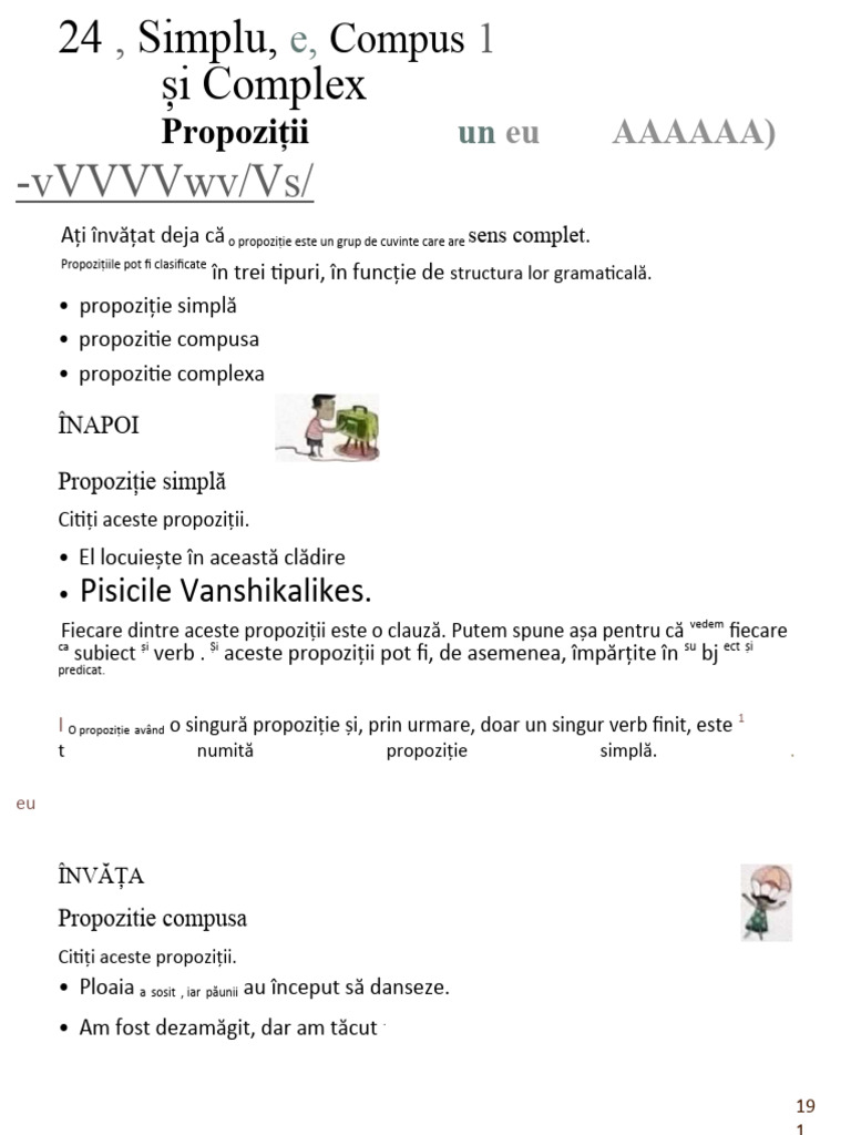Propoziții Simple, Compuse Și Complexe | PDF