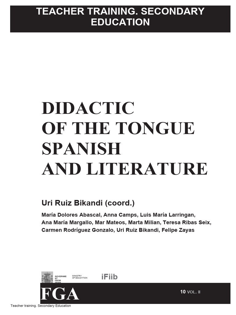 Didactics of The Spanish Language and Literature | PDF | Pedagogy |  Linguistics