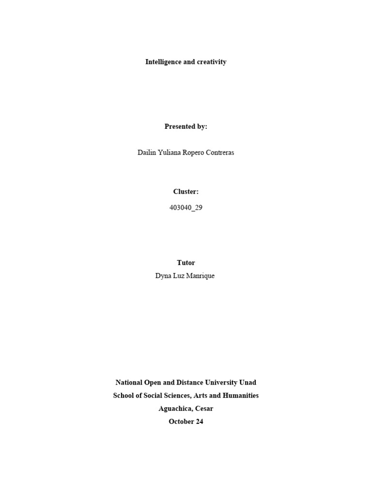 Intelligence and Creativity in Solutions | PDF | Creativity | Cognitive ...