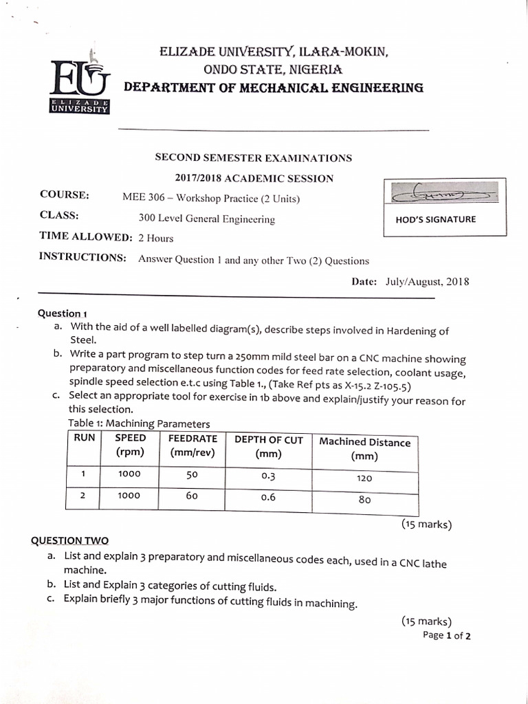 MEE 306 - Questions | PDF