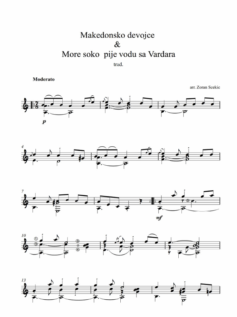 Makedonsko Devojce Diverses Partitions | PDF