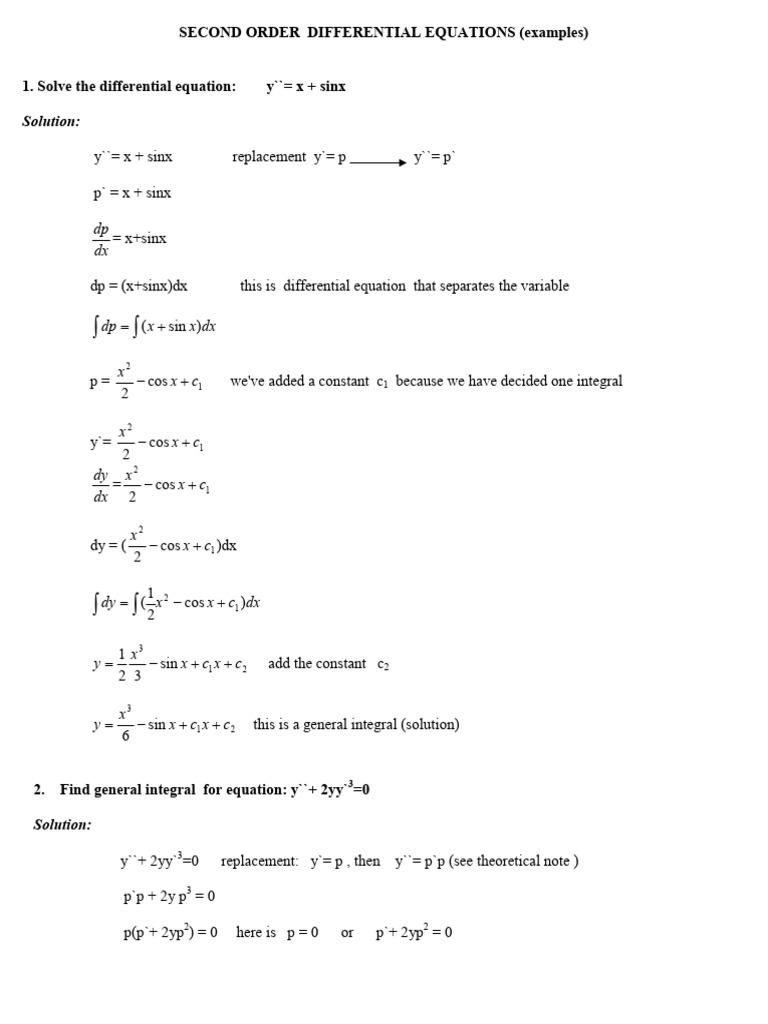 Solving Second Order Differential Equations | PDF | Ordinary ...