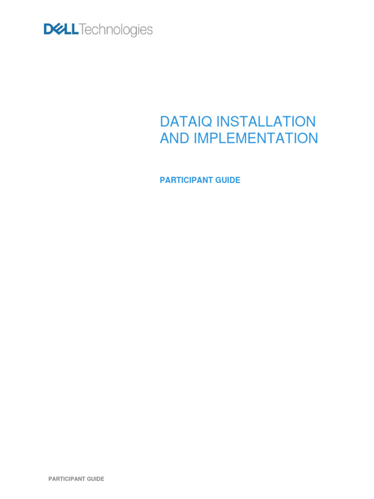 DataIQ Installation and Implementation - Participant Guide | PDF ...