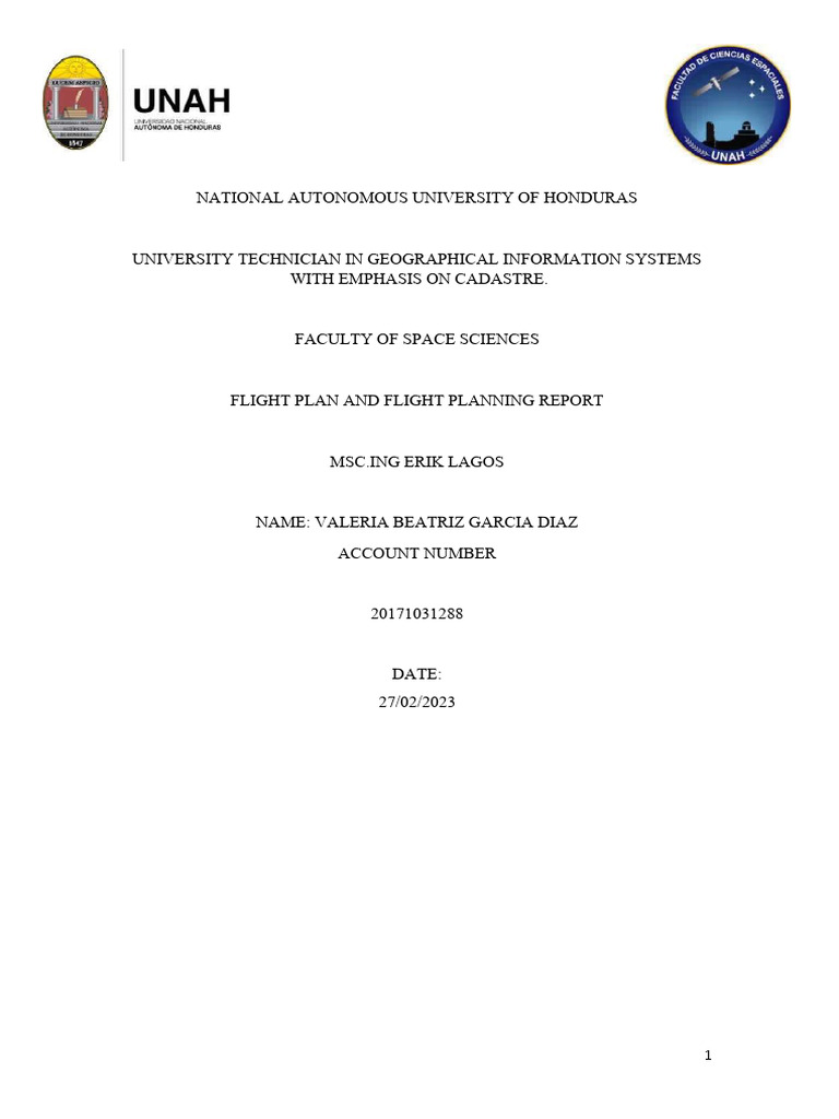 Valeria's Flight Planning Report | PDF | Unmanned Aerial Vehicle