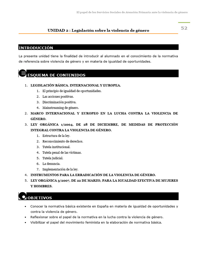 Legislación y Violencia de Género | PDF | Estudios de género | Igualdad ...
