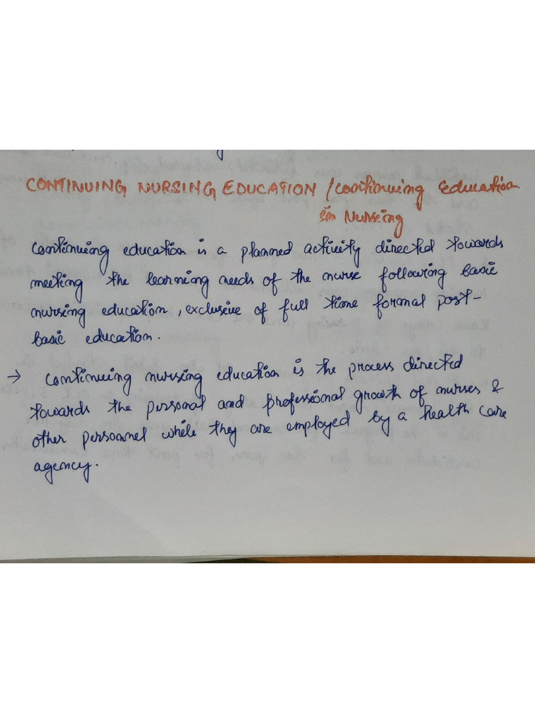 Advance Nursing Practice Topic On Continuing Education in Nursing | PDF