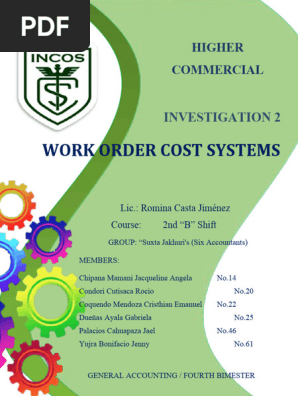Work Order Cost System
