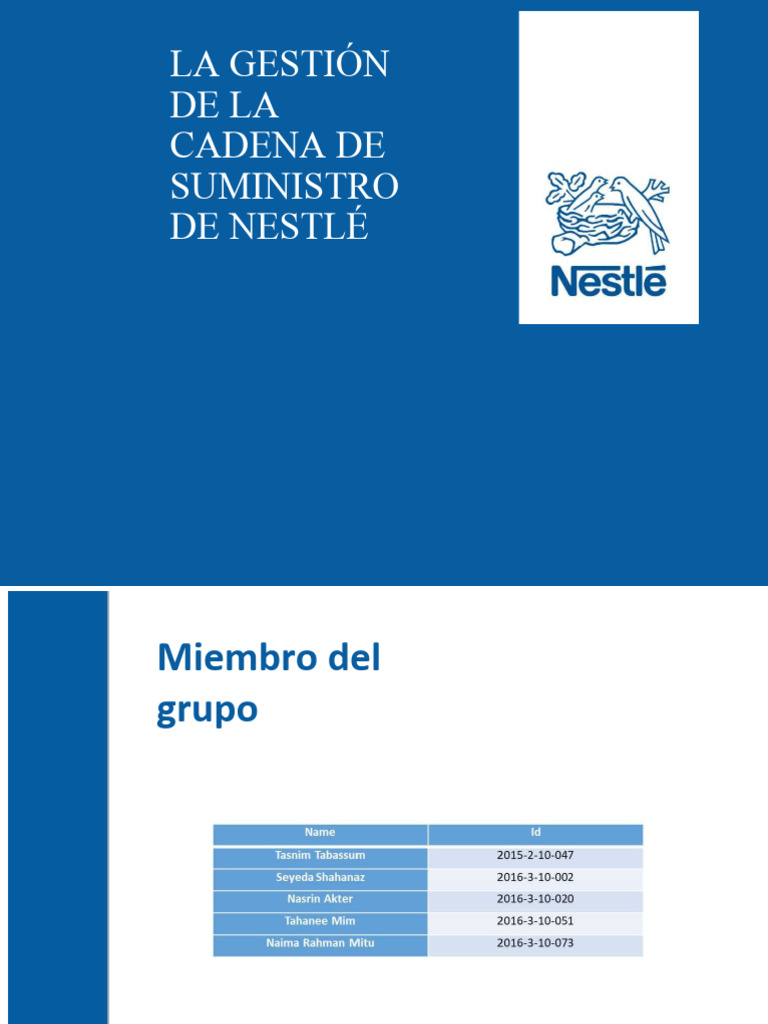 Gestión de la Cadena de Suministro de Nestlé | PDF | Calidad (comercial ...