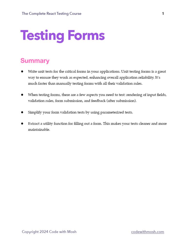 4 - Testing Forms | PDF