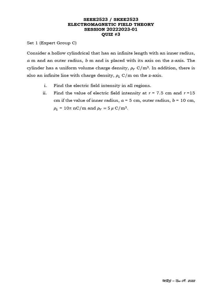 Quiz 3 Gausss Law 2 Pdf Physical Quantities Physics