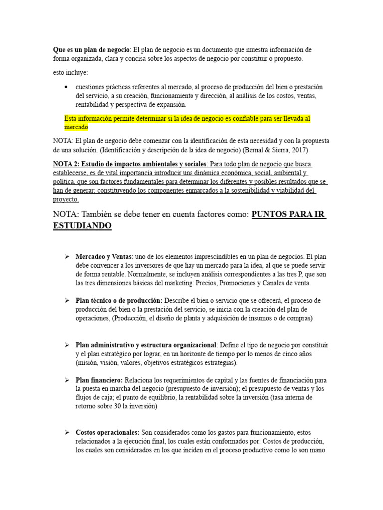 Guía Completa para un Plan de Negocio | PDF | Plan de negocios | Marketing
