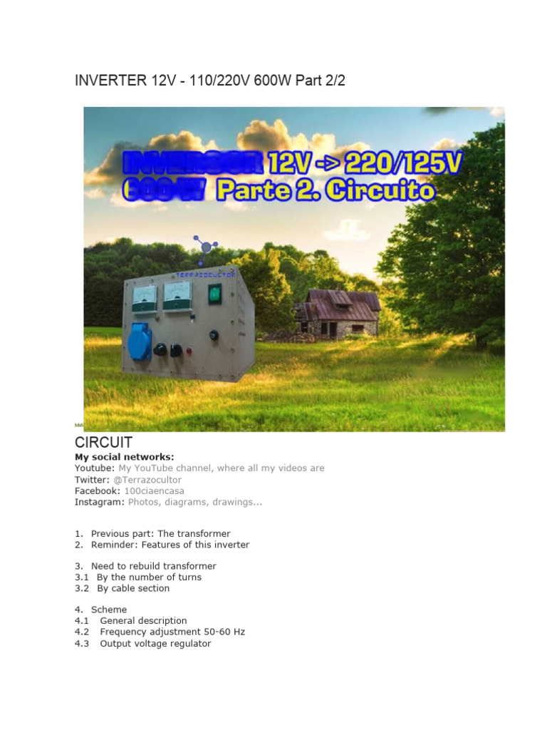 12v 600w Inverter | PDF | Power Inverter | Transformer