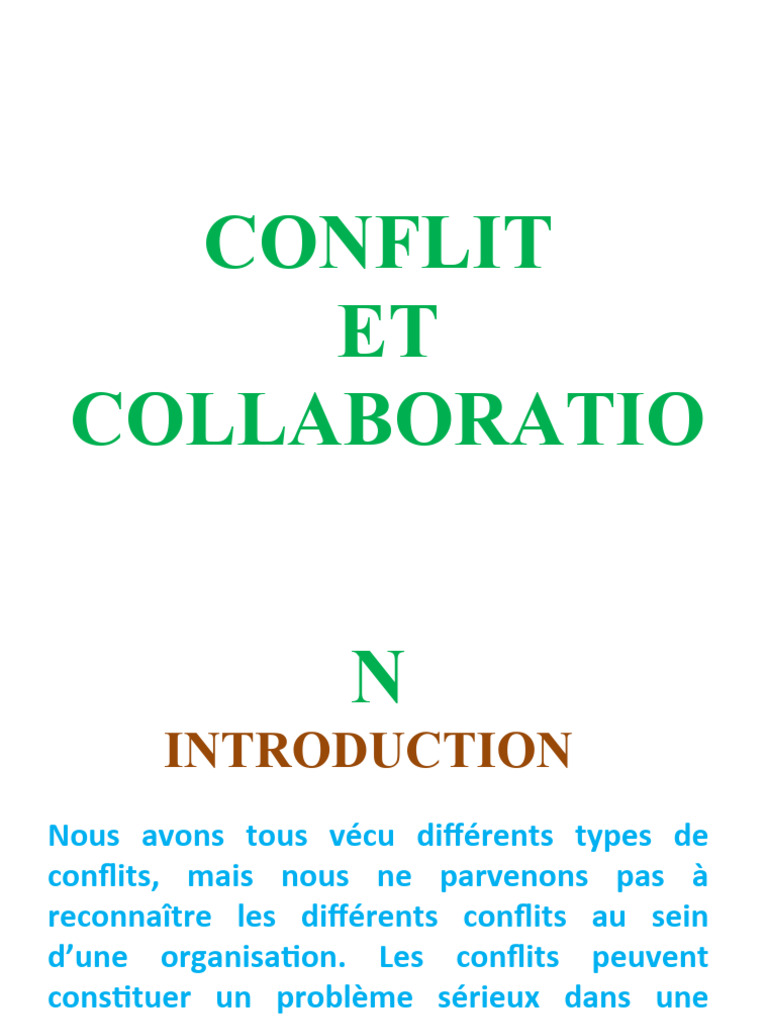 Gestion des Conflits en Organisation | PDF | Résolution de conflit ...
