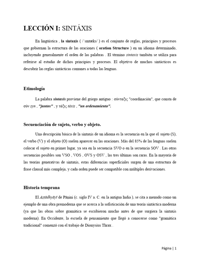M dulo sintaxis en ingl s pdf sintaxis oraci n ling stica 
