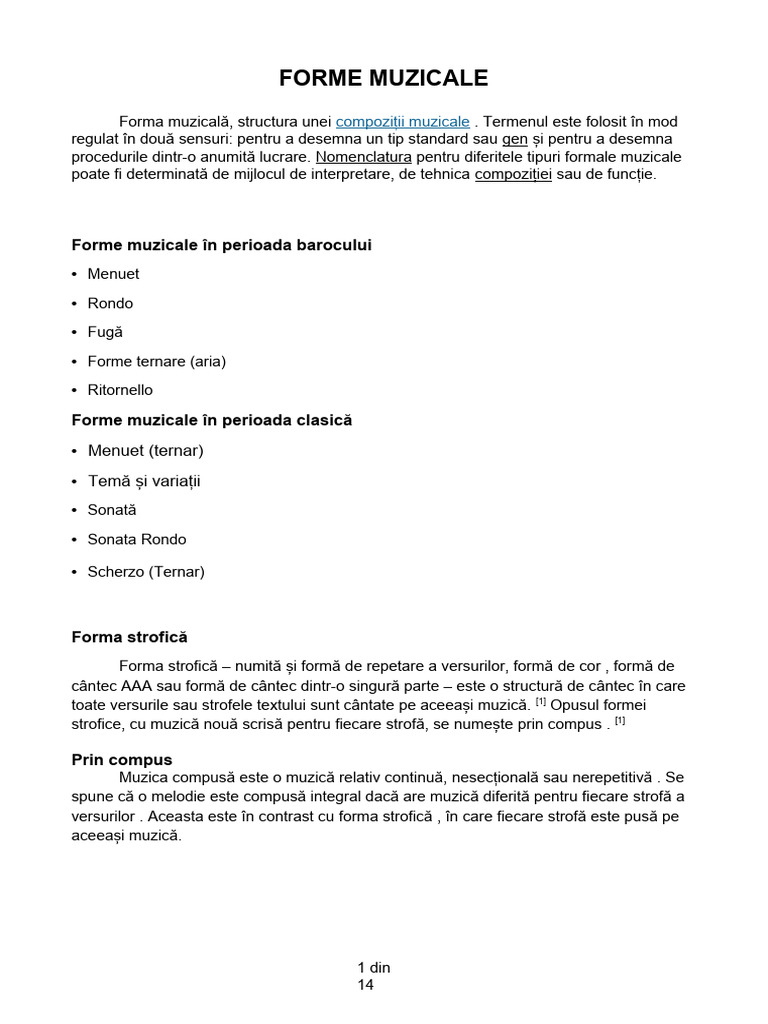 Forme Ale Muzicii | PDF