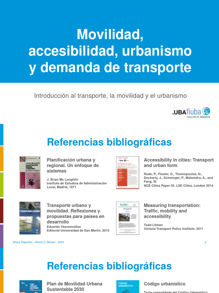 ITMU 09 Movilidad Accesibilidad Urbanismo y Demanda - 2024 | PDF ...