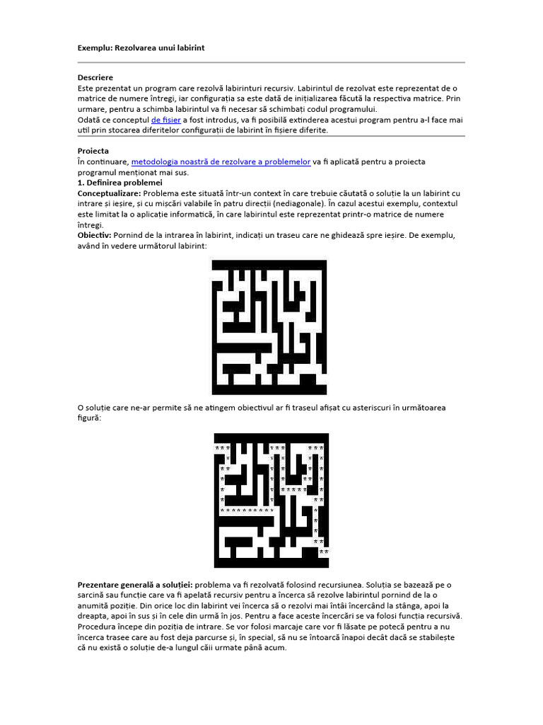 Algoritmul Labirintului | PDF