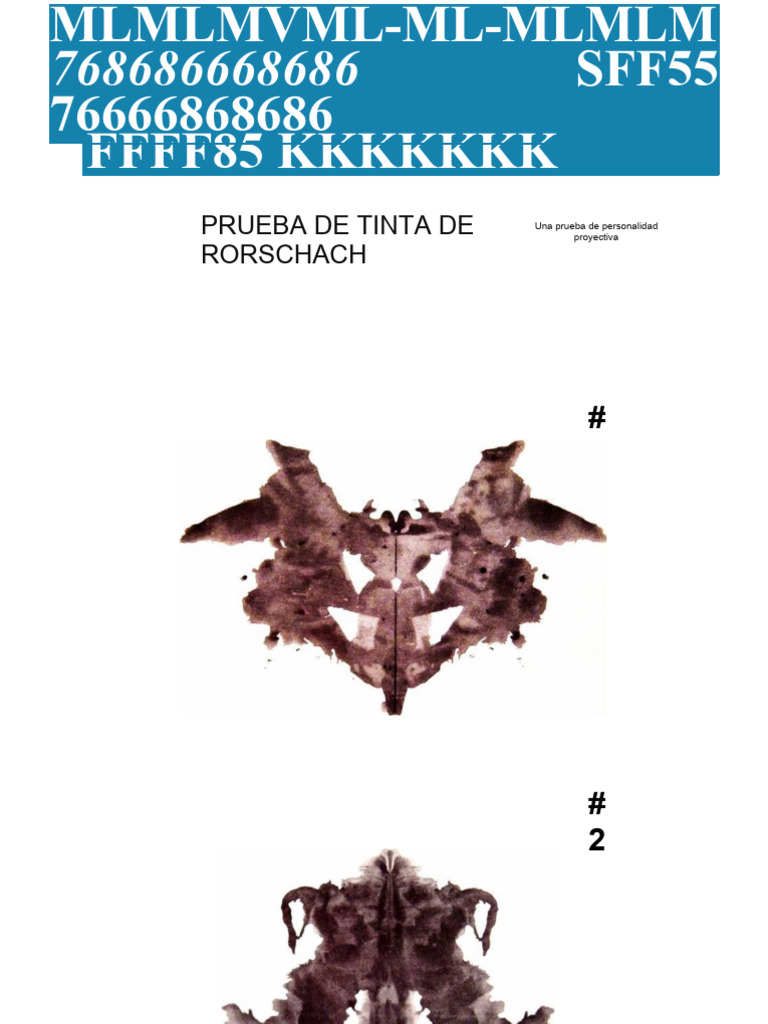 Interpretación del Test de Rorschach | PDF | Las emociones | Sicología