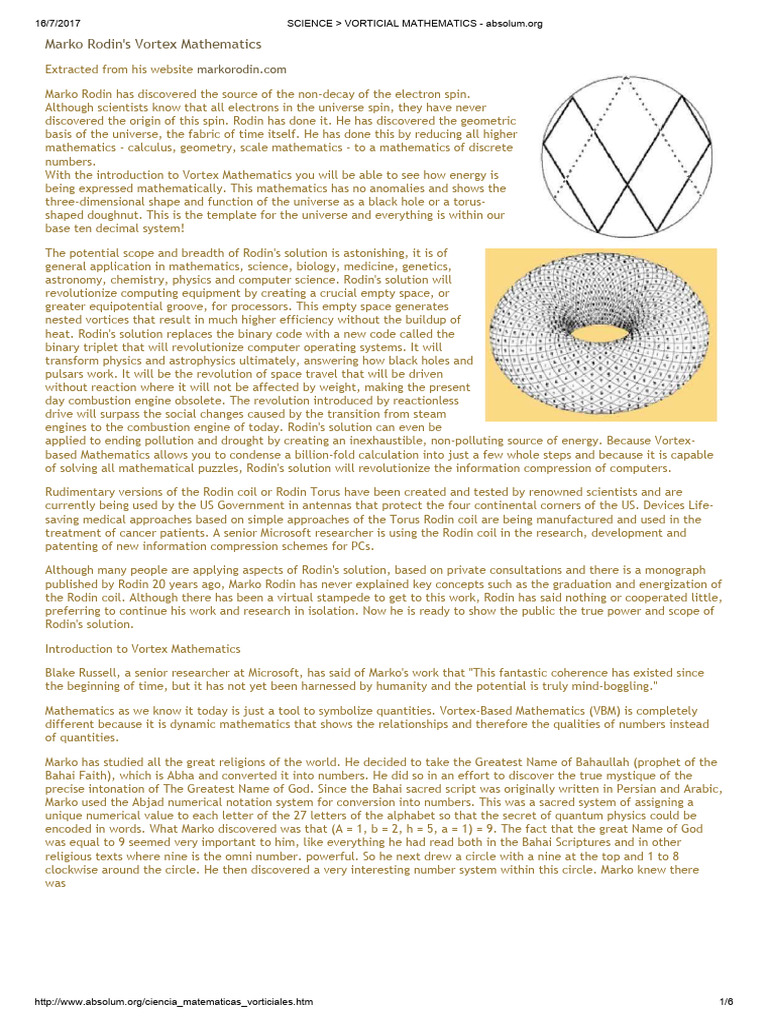 Vortex Mathematics Unveiled | PDF | Numbers | Mathematics