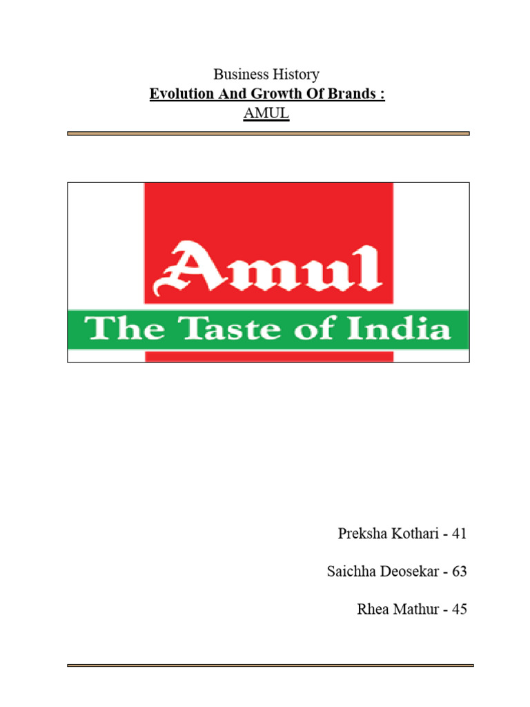 BH Project - Amul - Preksha Kothari | PDF