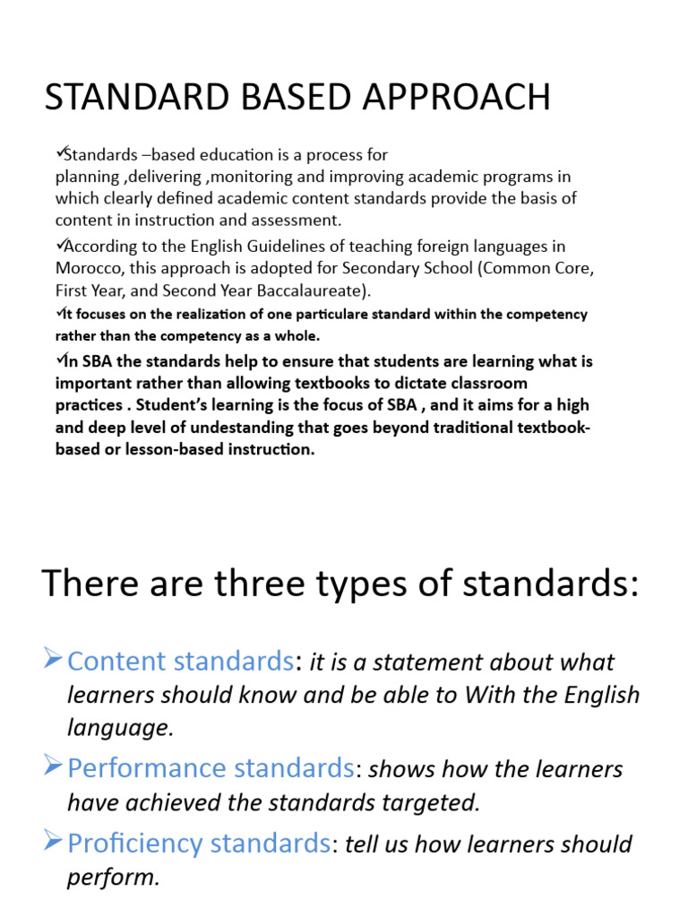 Standard Based Approach Download Free PDF Learning Communication
