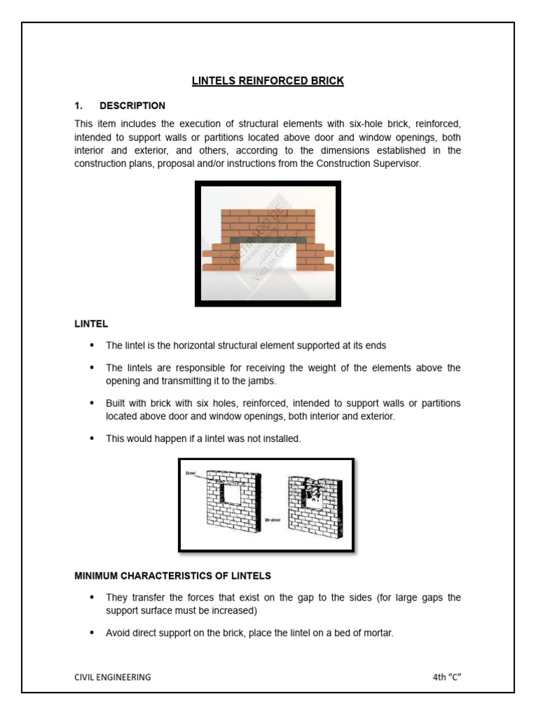 Report - Reinforced Brick Lintels | PDF | Concrete | Brick