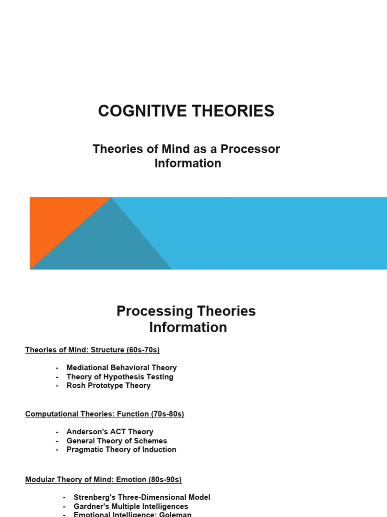 Information Processing Theories | PDF | Mind | Cognition