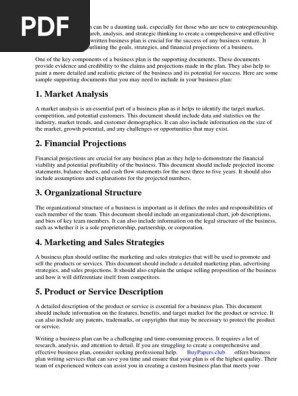 Sample Supporting Documents for Business Plan