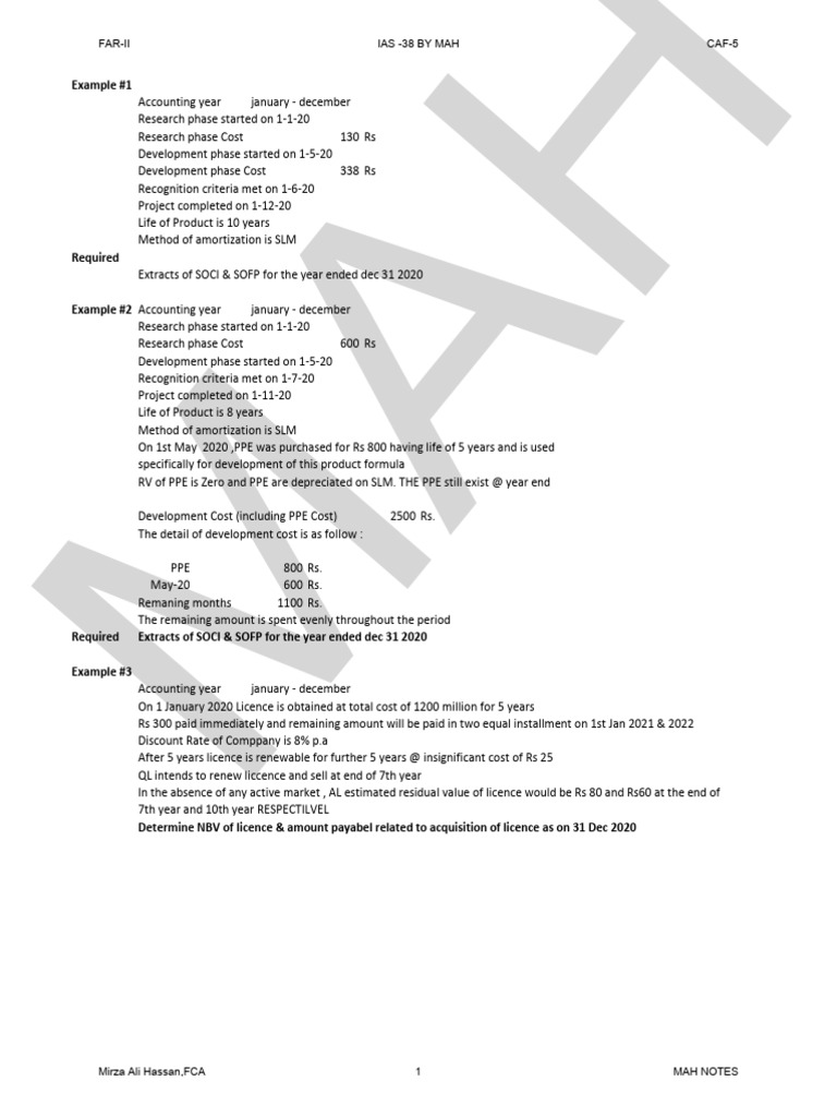 IAS - 38 Examples MAH | PDF | Book Value | Financial Economics