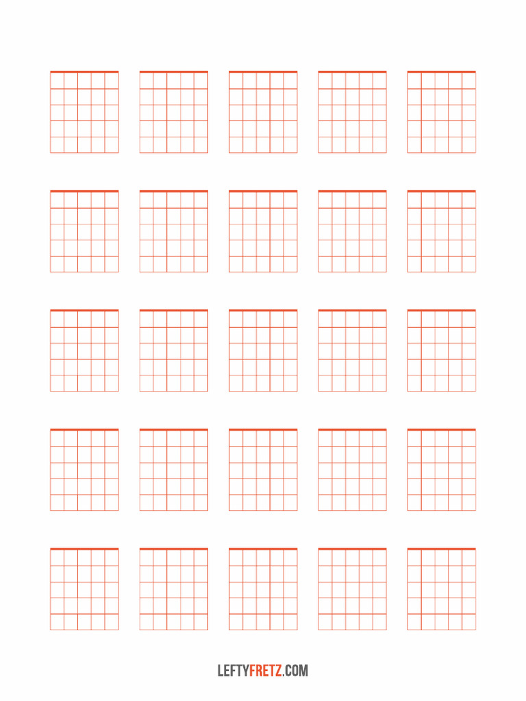 5x5 Blank Guitar Chord Chart | PDF
